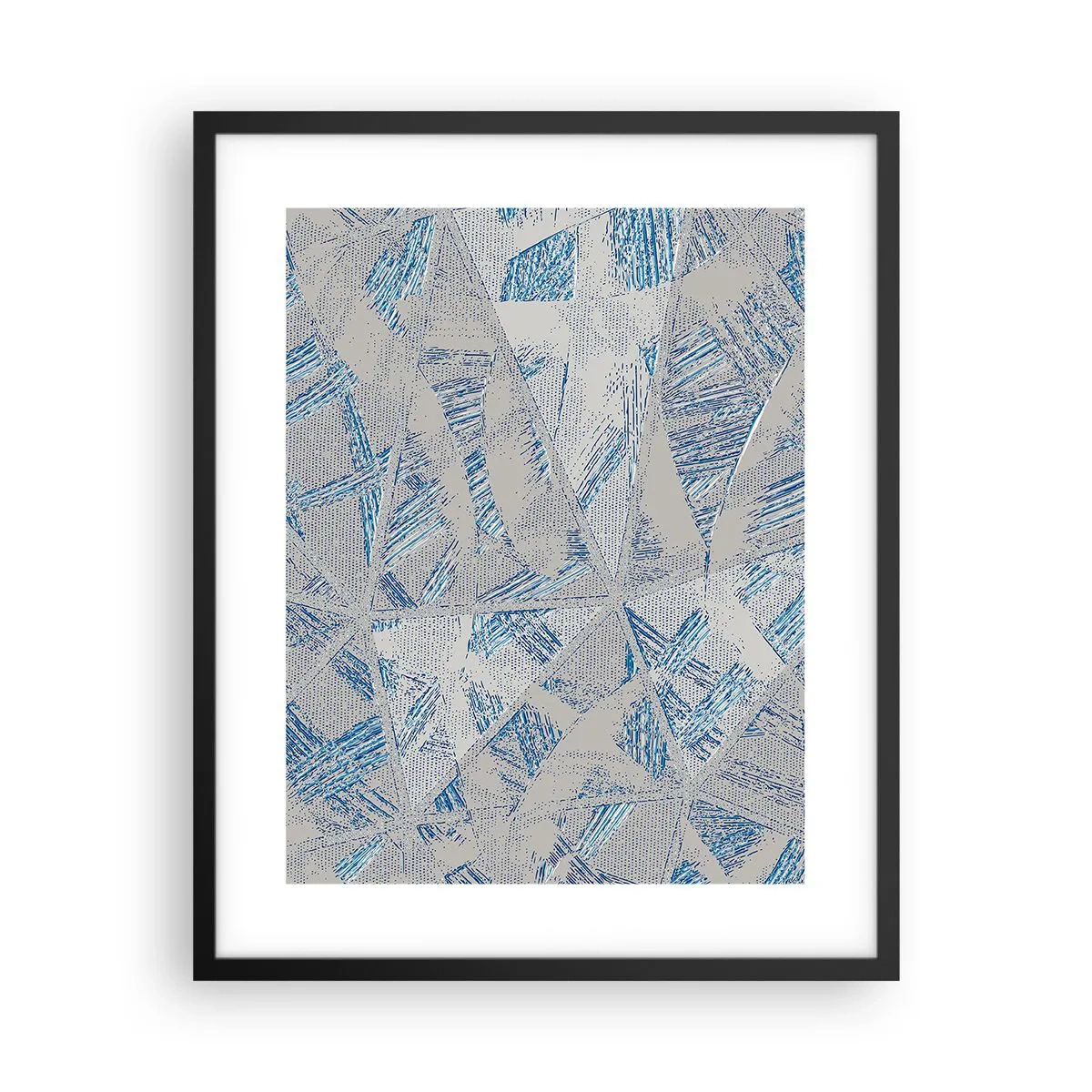 Affiche dans un cadre noir - Poster - Dans un labyrinthe bleu-gris - 40x50 cm