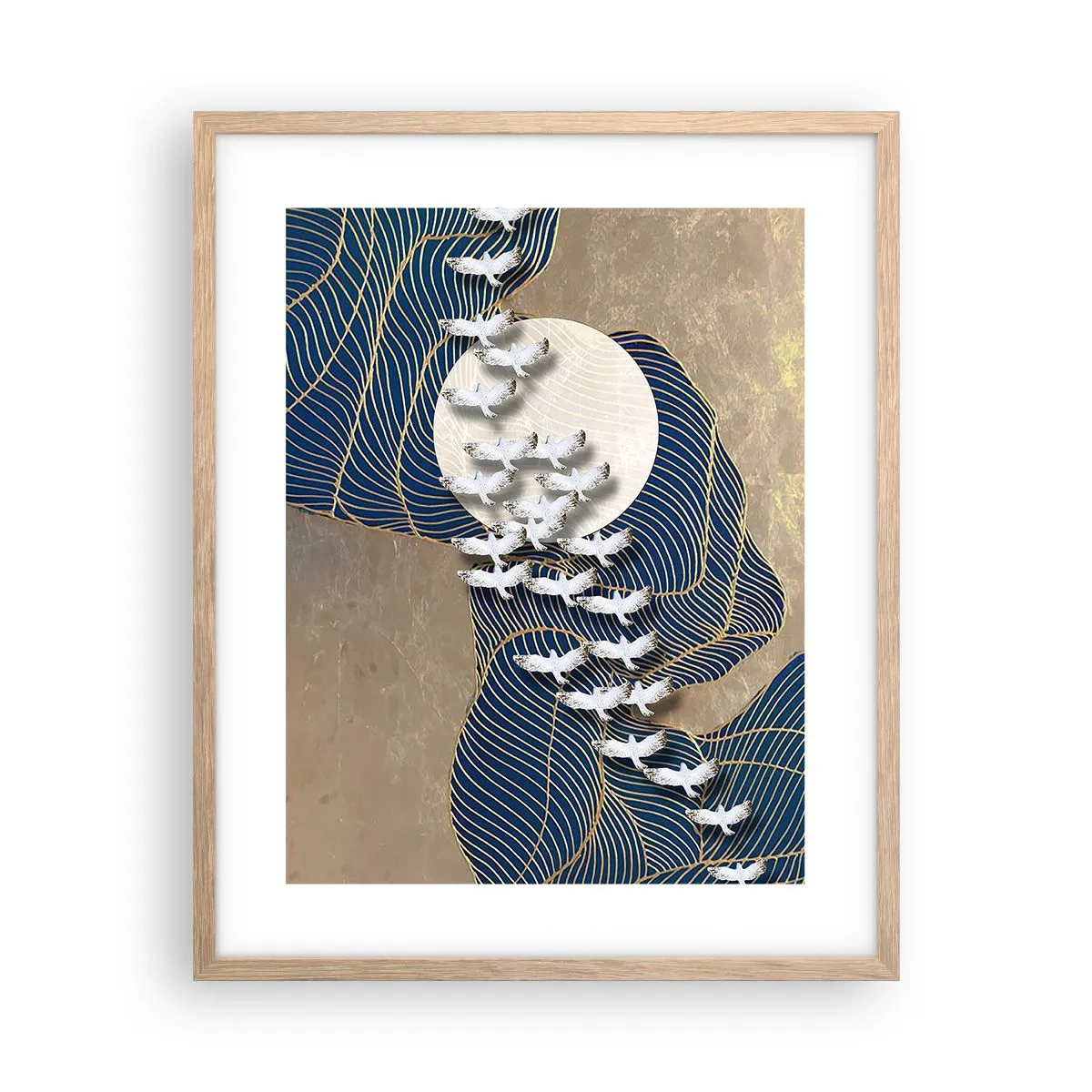 Affiche dans un chêne clair - Poster - Liberté, errance, communauté - 40x50 cm