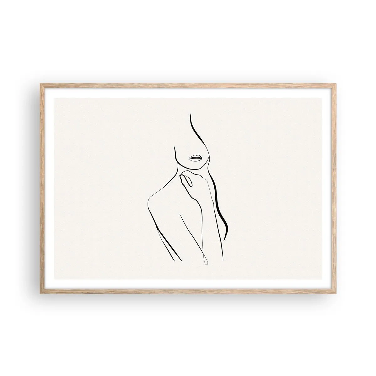 Affiche dans un chêne clair - Poster - Vague de mélancolie - 100x70 cm