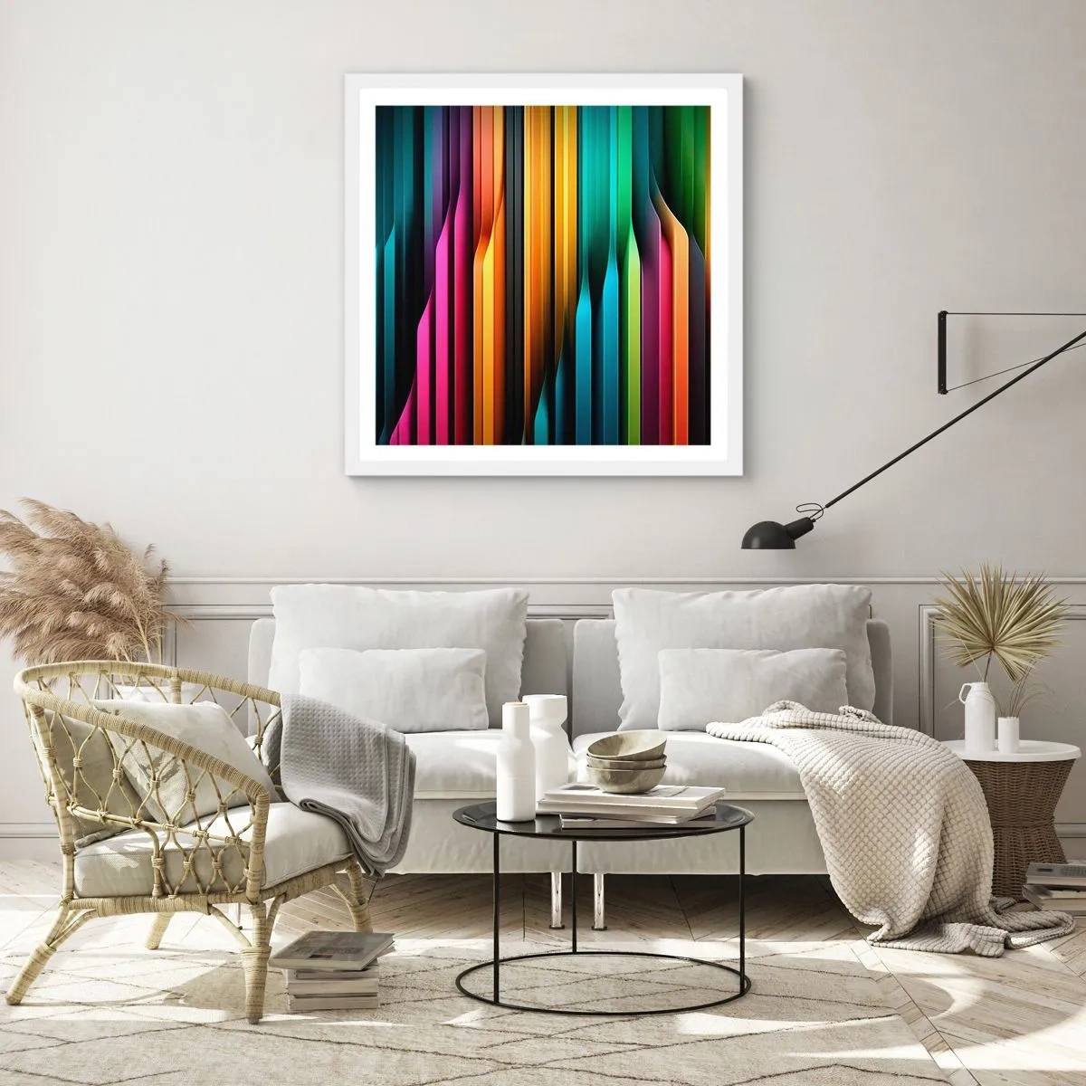 Affiche dans un cadre blanc - Poster - Un organe de lumière - 60x60 cm