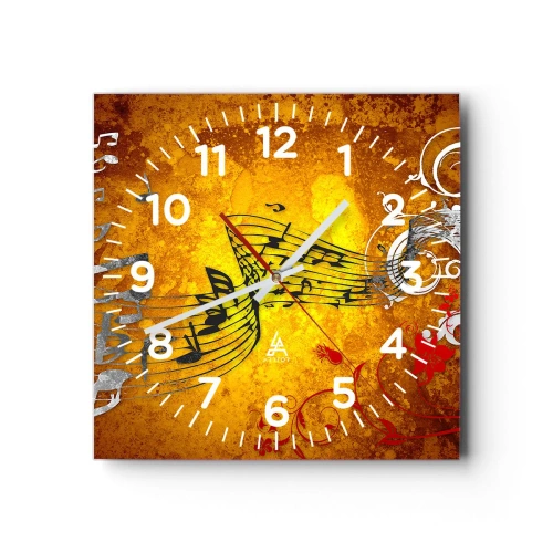 Horloge murale - Pendule murale - Que la musique coule - 40x40 cm
