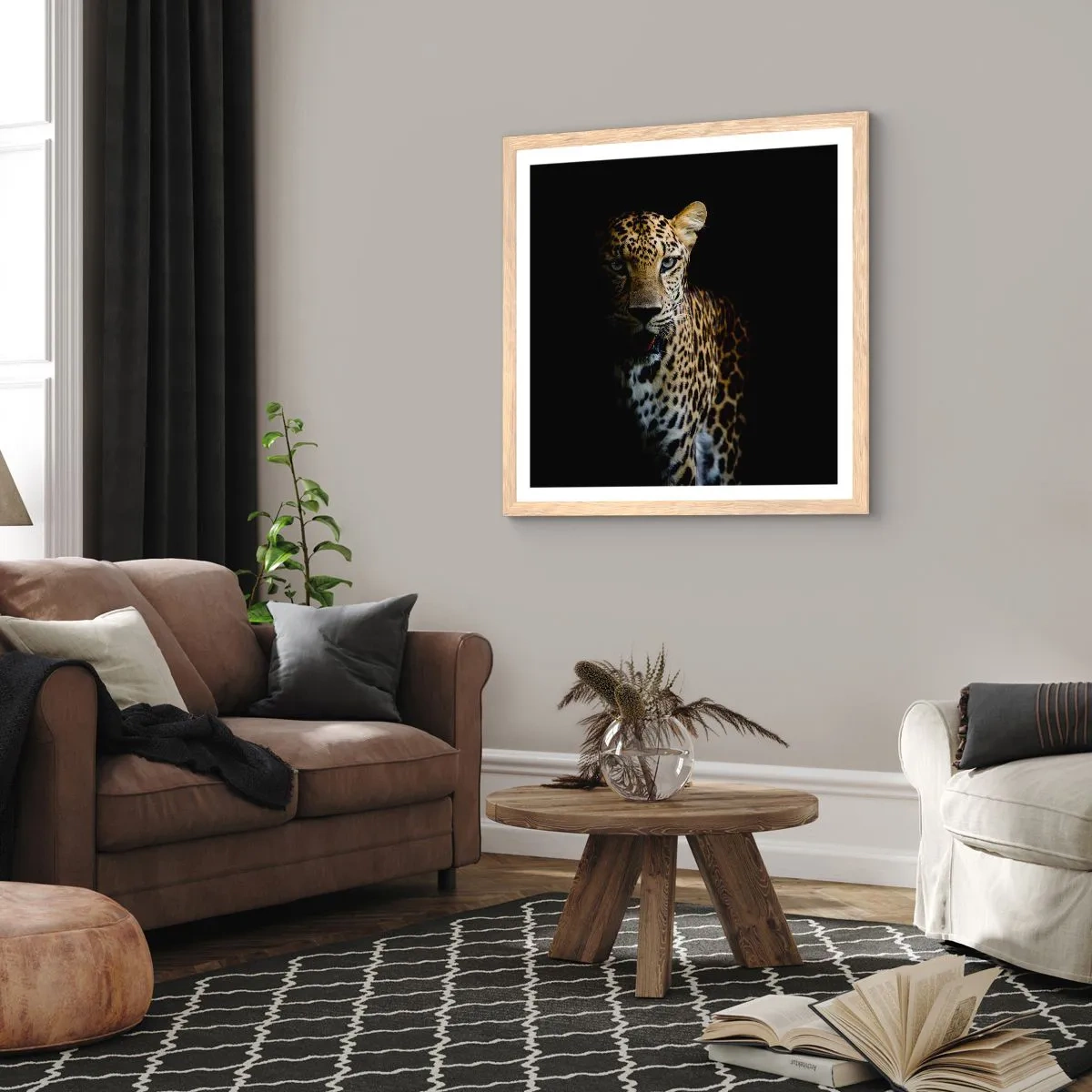 Affiche dans un chêne clair - Poster - Beauté sombre - 40x40 cm