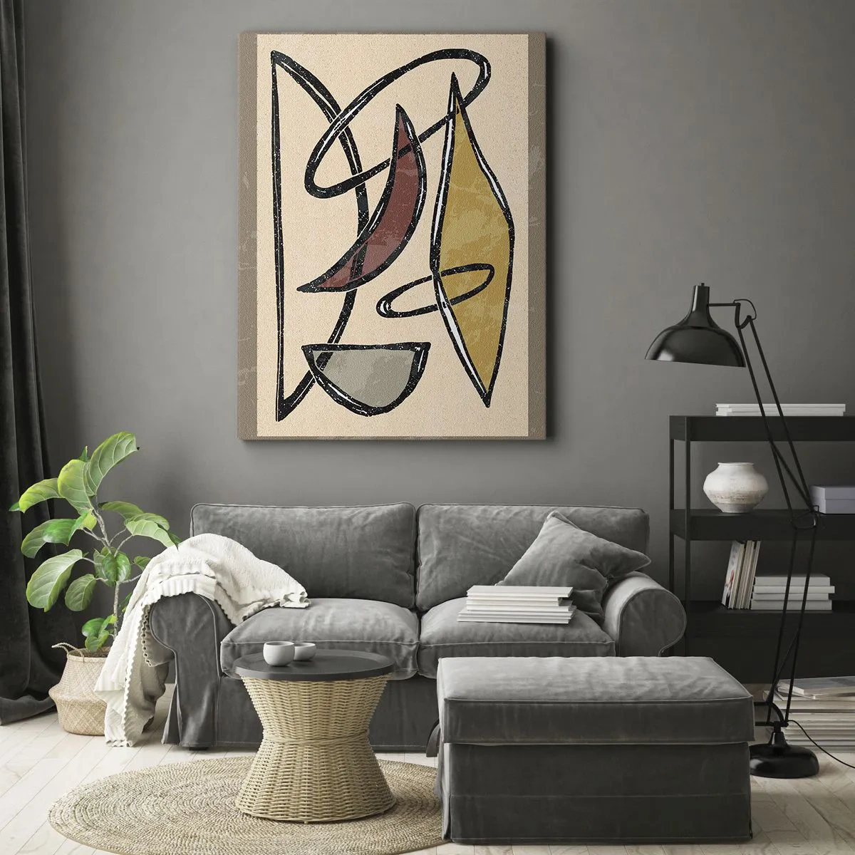 Impression sur toile - Image sur toile - Composition – arcs et ovales - 45x80 cm