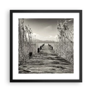 Affiche dans un cadre noir - Poster - Dans le calme de l'herbe - 40x40 cm