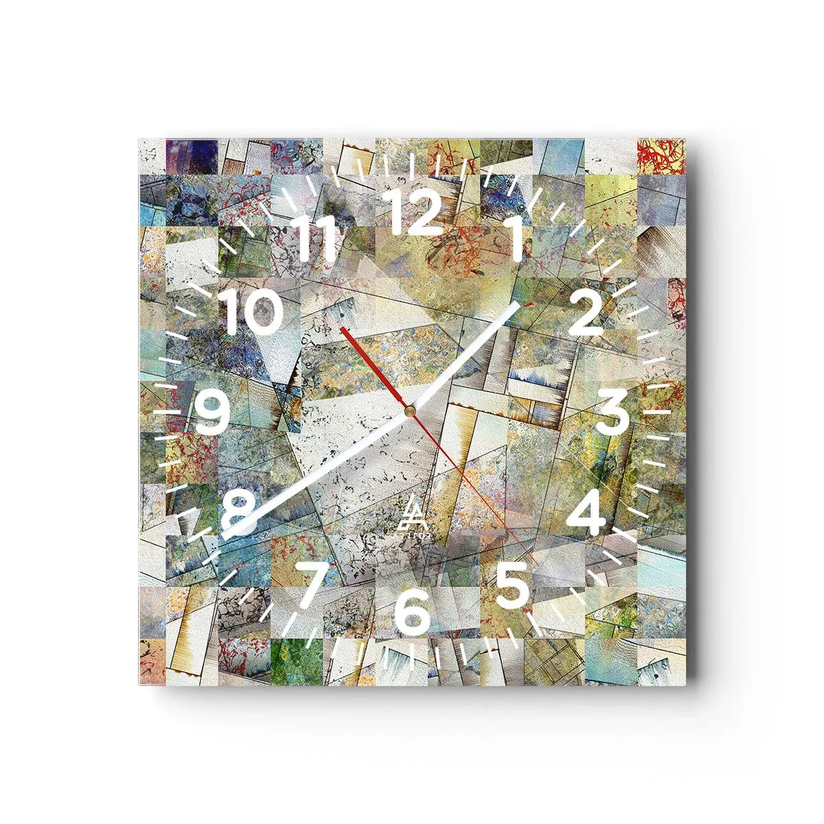 Horloge murale - Pendule murale - Remaniement géométrique - 40x40 cm