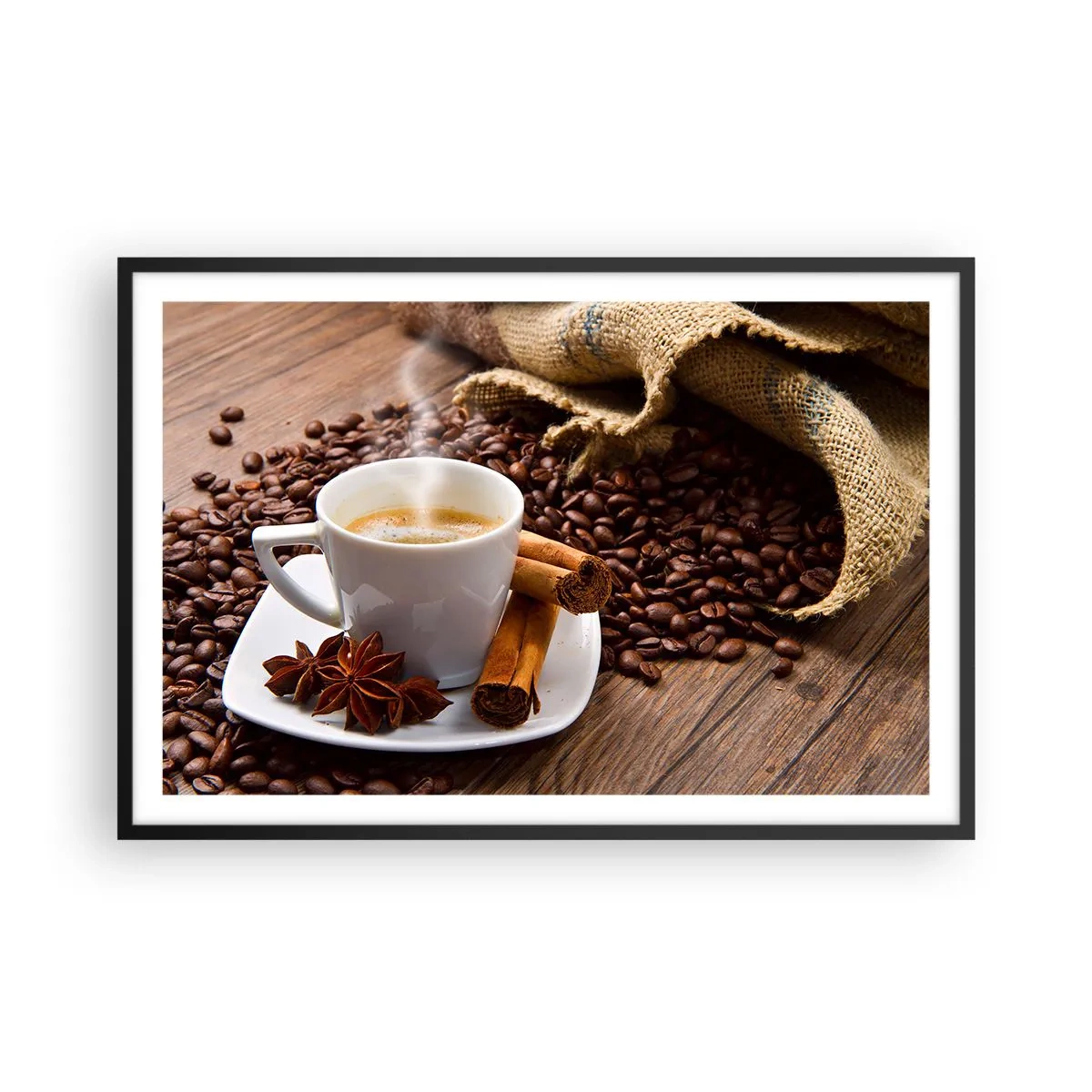 Affiche dans un cadre noir - Poster - Saveur et arôme épicés - 91x61 cm