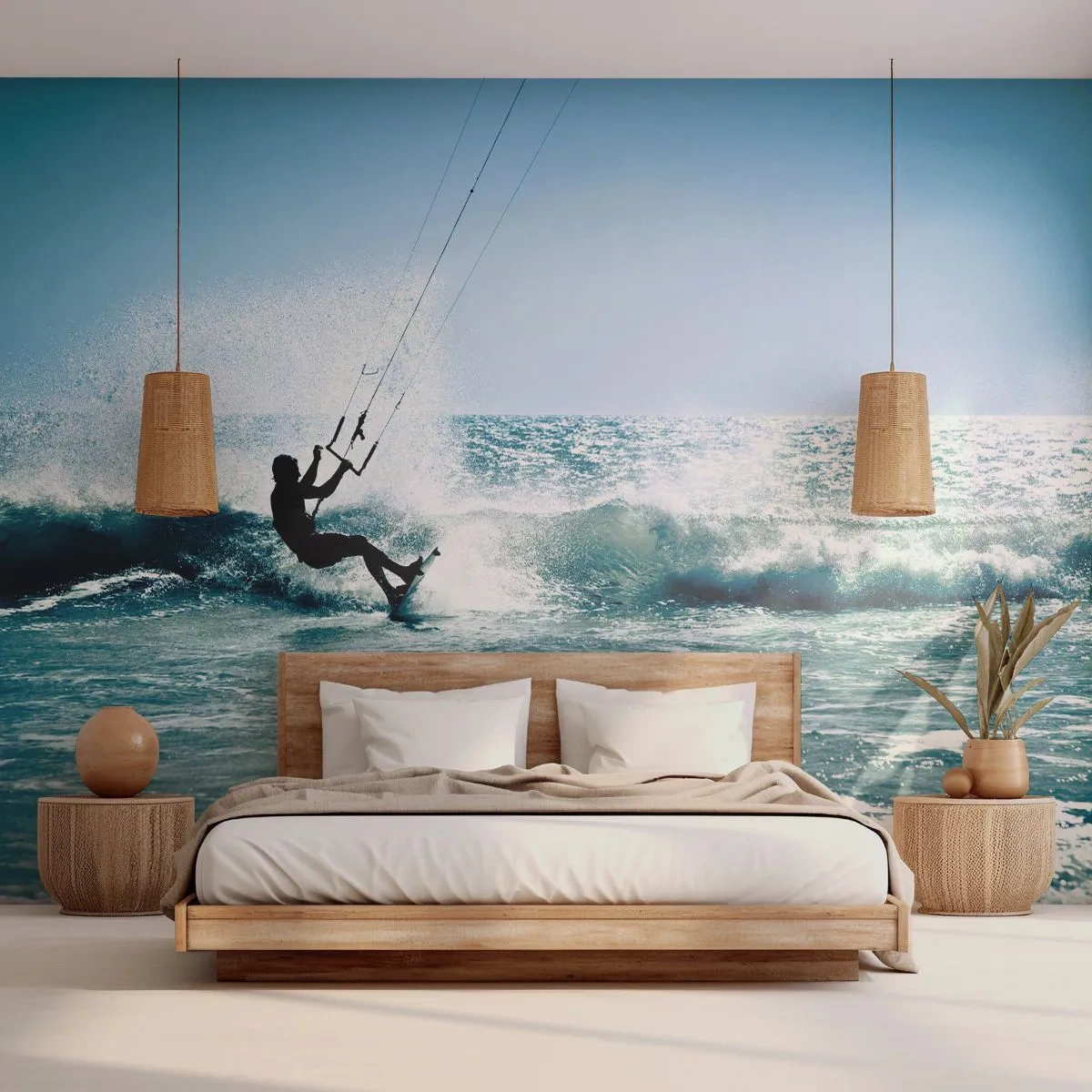 Papier Peint Autocollant Deluxe Sticker - On se laisse emporter - sport, Kite surf, Mer - 450x315 cm