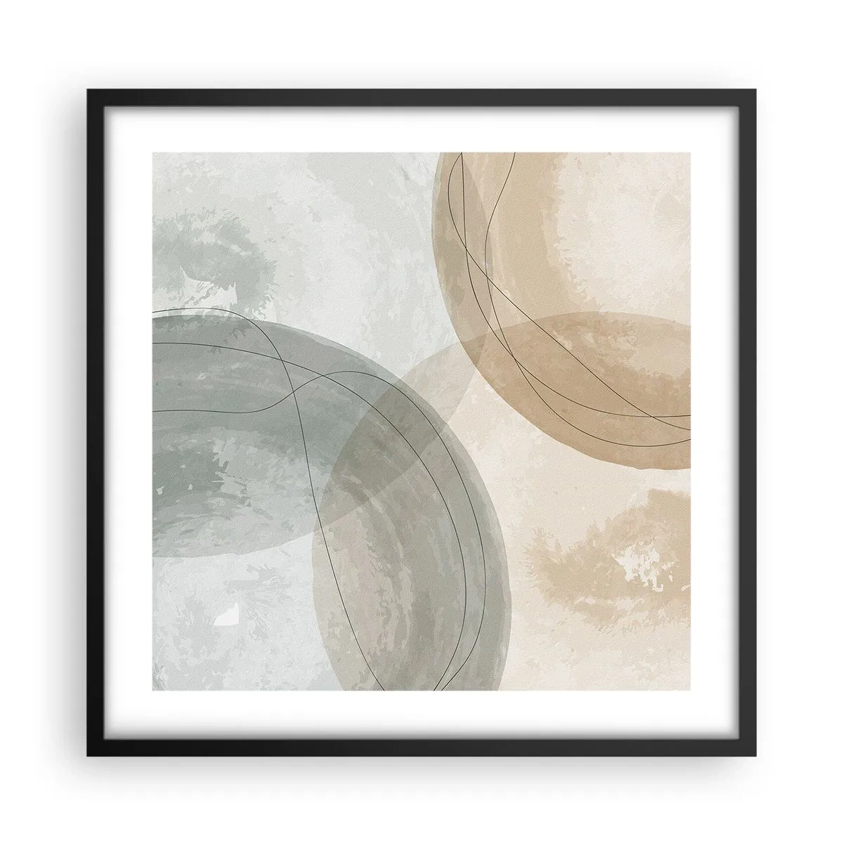 Affiche dans un cadre noir - Poster - Mondes pénétrants - 50x50 cm