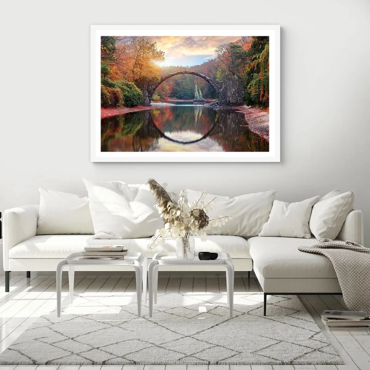 Affiche dans un cadre blanc - Poster - De l'autre cote du miroir - 50x40 cm