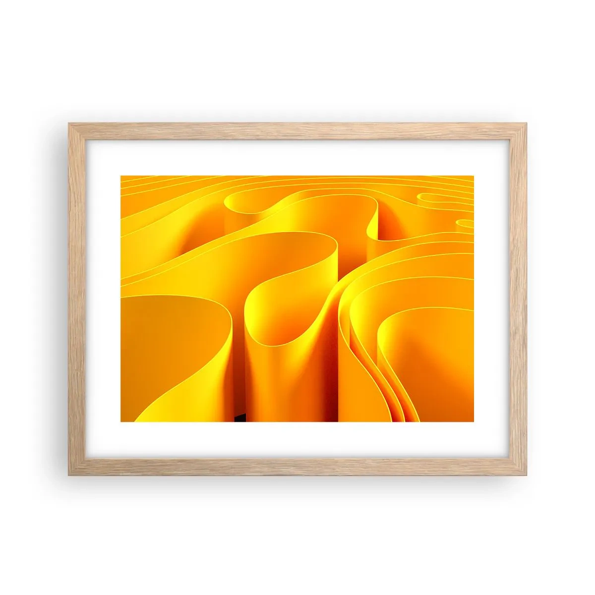 Affiche dans un chêne clair - Poster - Comme les vagues du soleil - 40x30 cm