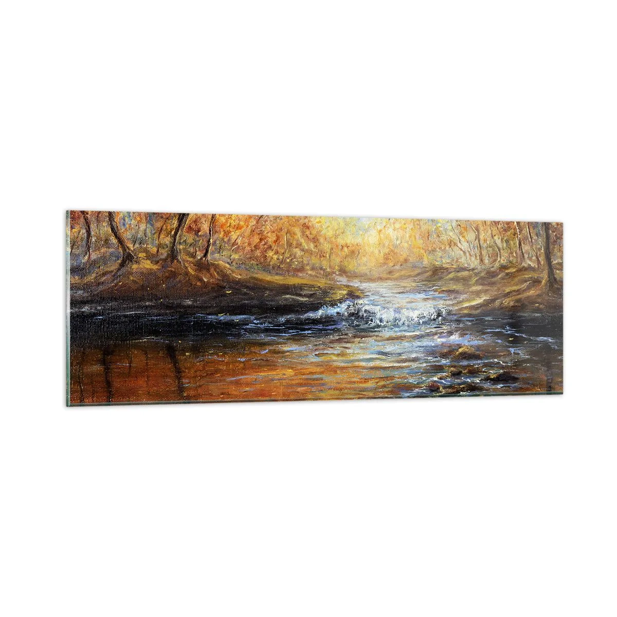 Impression sur verre - Image sur verre - Le ruisseau d'or - 90x30 cm