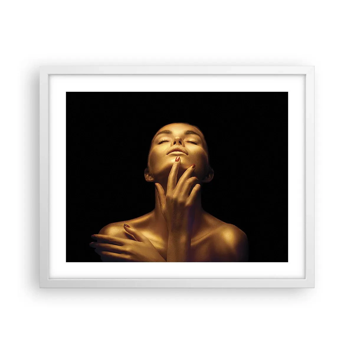 Affiche dans un cadre blanc - Poster - Comme de la soie dorée - 50x40 cm