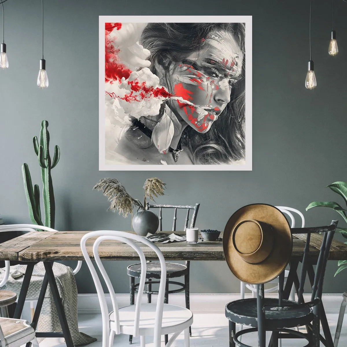 Affiche - Poster - Dans les fumées de l'absurde - 60x60 cm