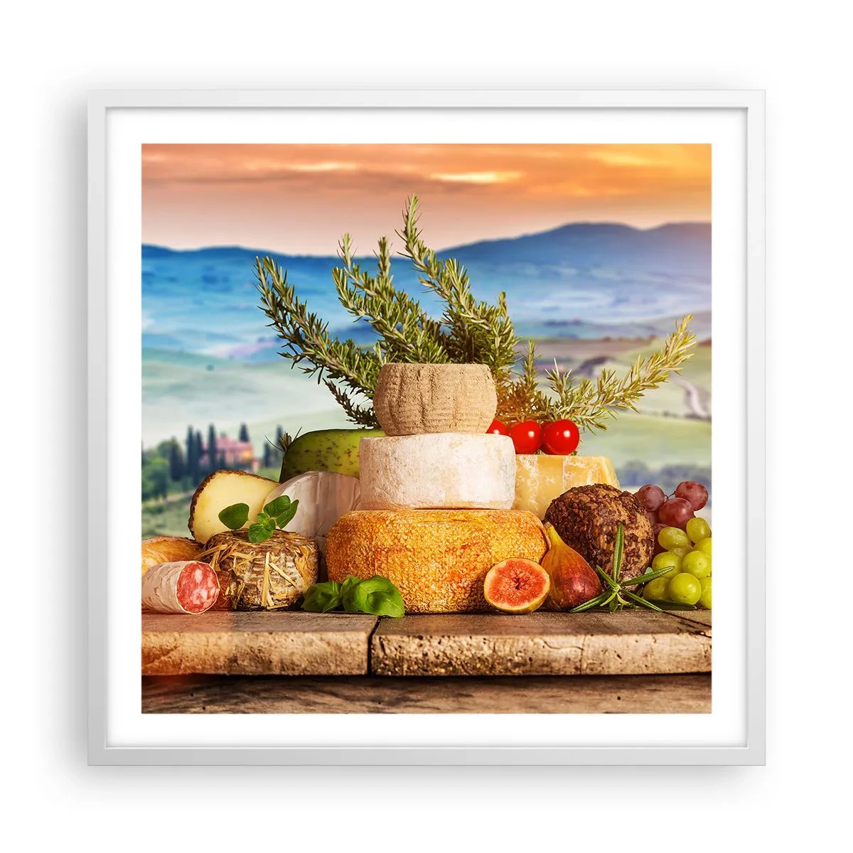 Affiche dans un cadre blanc - Poster - La joie de vivre à l'italienne - 60x60 cm