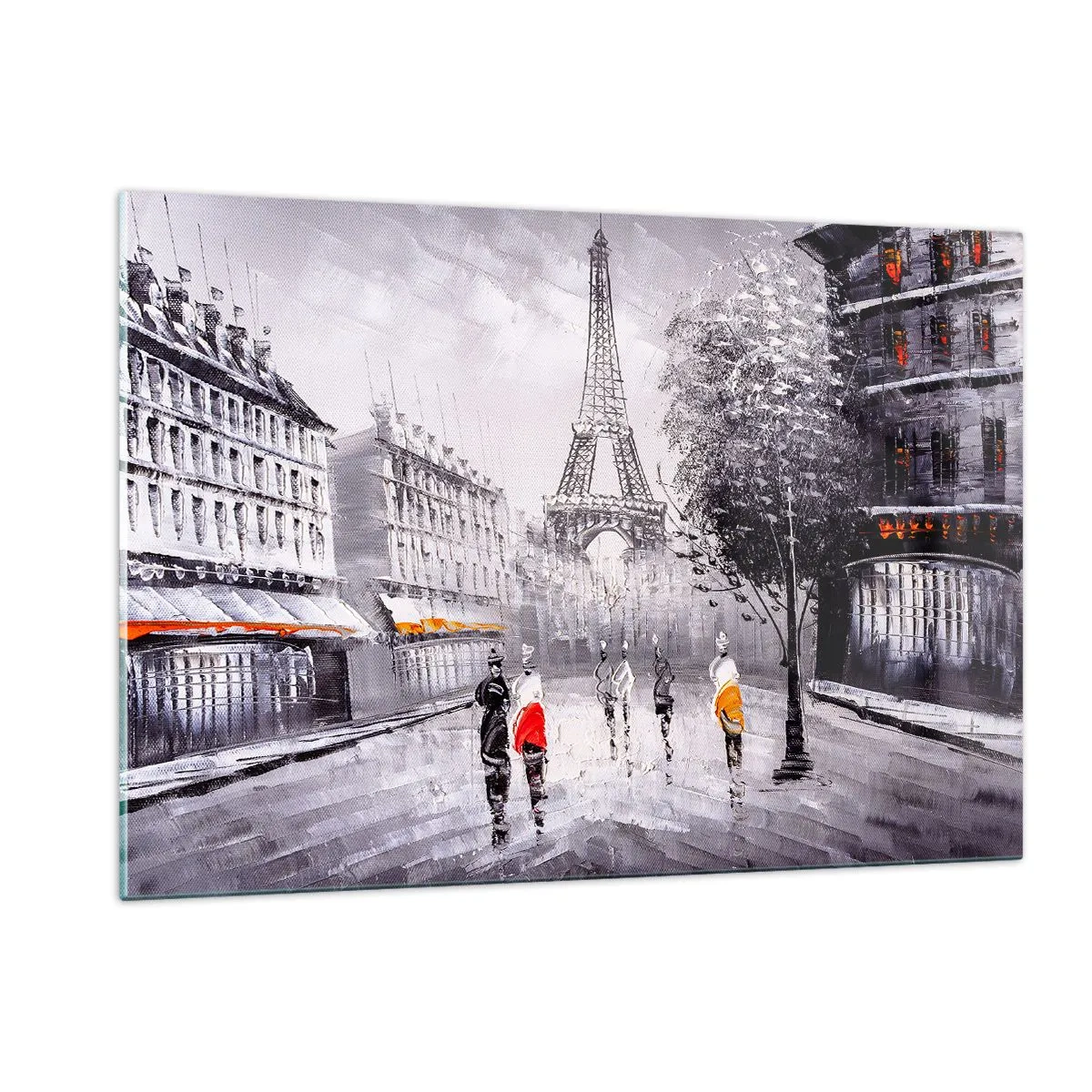 Impression sur verre - Image sur verre - Une balade parisienne - 120x80cm - Balade parisienne - Décoration murale moderne pour le salon et la chambre ARTTOR