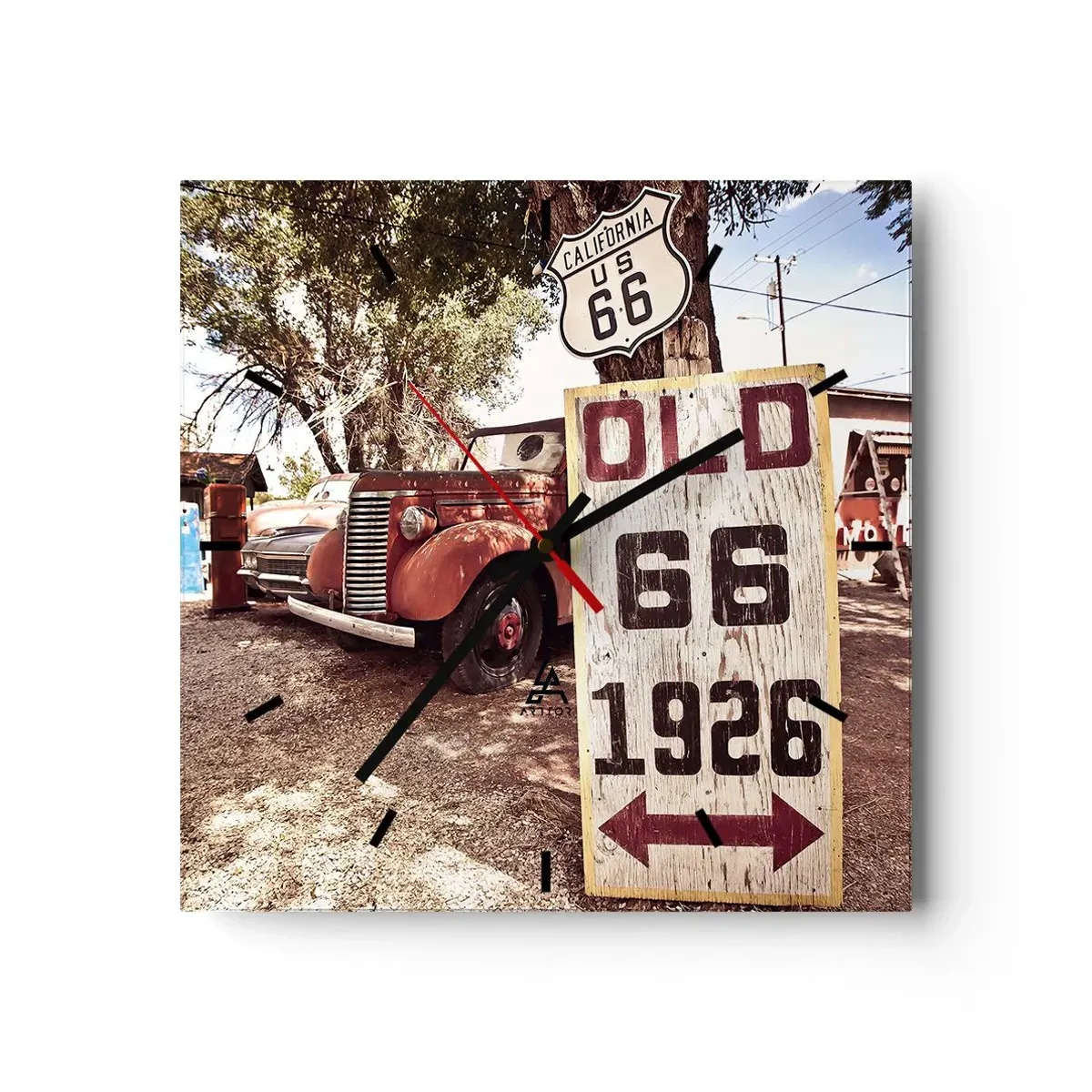 Horloge murale - Pendule murale - La légende de la province américaine - 40x40 cm