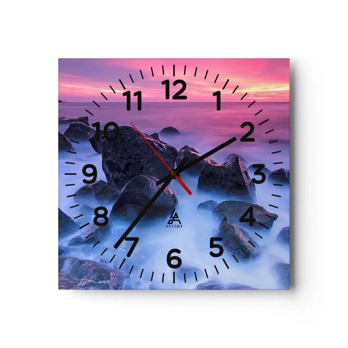 Horloge murale - Pendule murale - Naissance dans la lumière et le brouillard - 40x40 cm