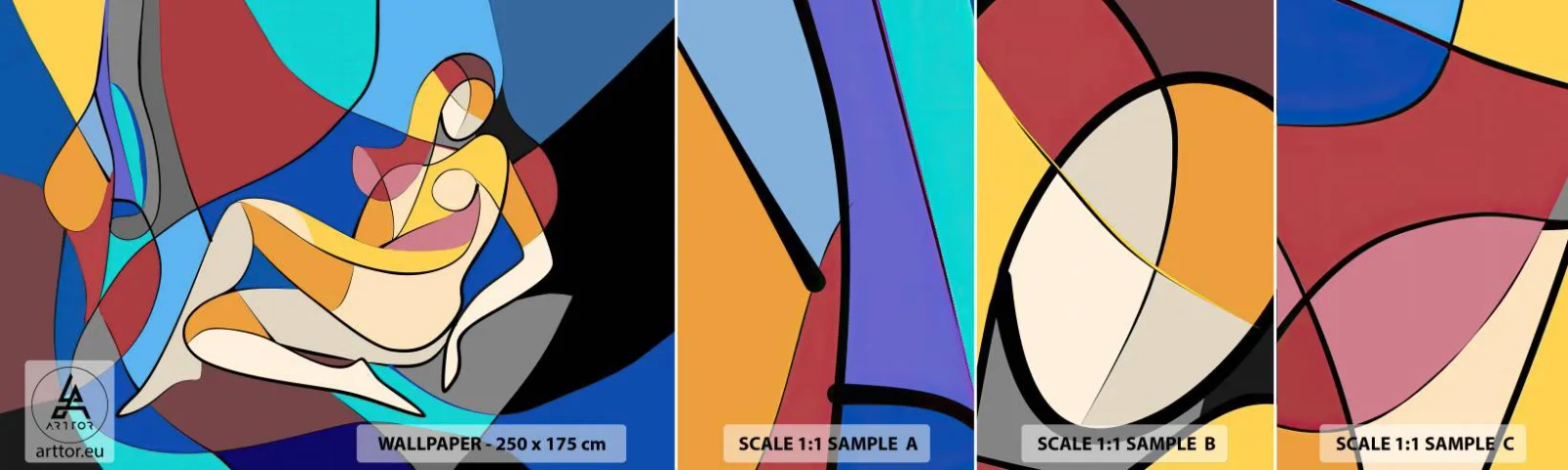 Échantillon De Papier Peint Standard Eco - Nu cubiste - Cubisme, Moderne, Femme - 100x30 cm