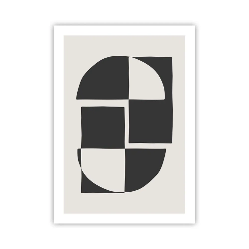 Affiche - Poster - Composition géométrique en noir et blanc - 50x70cm - Antithèse - Synthèse - Décoration murale moderne pour le salon et la chambre ARTTOR