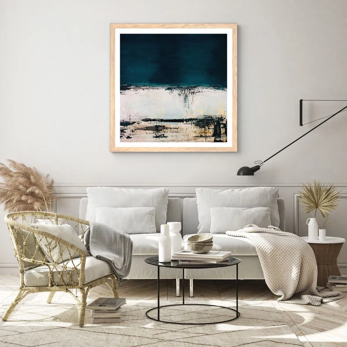 Affiche dans un chêne clair - Poster - Composition horizontale - 50x50 cm