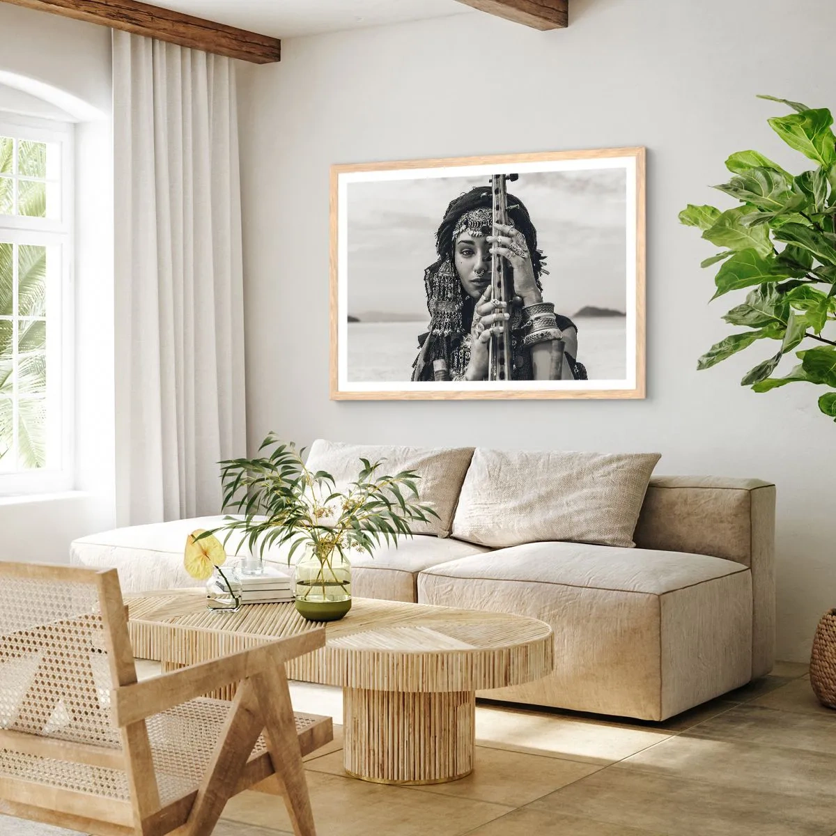 Affiche dans un chêne clair - Poster - Musique de l'Orient elle-même - 50x40 cm