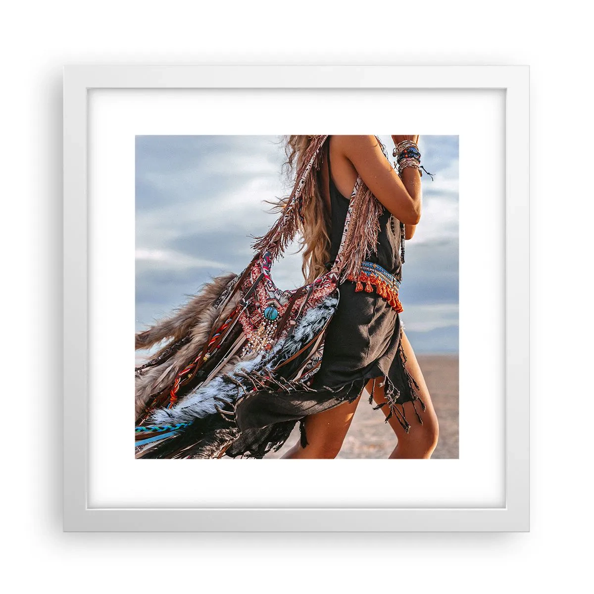 Affiche dans un cadre blanc - Poster - La fille du chaman - 30x30 cm