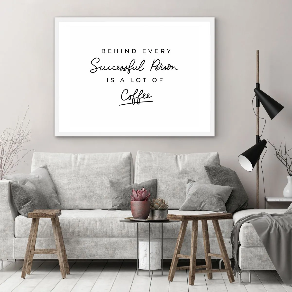 Affiche dans un cadre blanc - Poster - Secret du succès - 40x30 cm