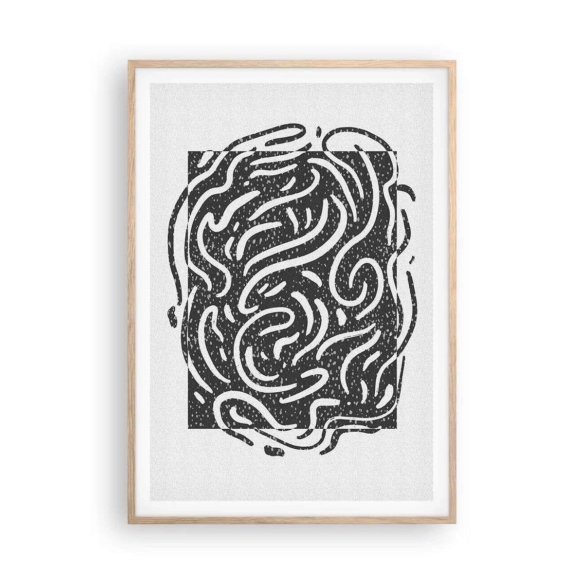 Affiche dans un chêne clair - Poster - Abstraction : la danse de la joie - 70x100 cm