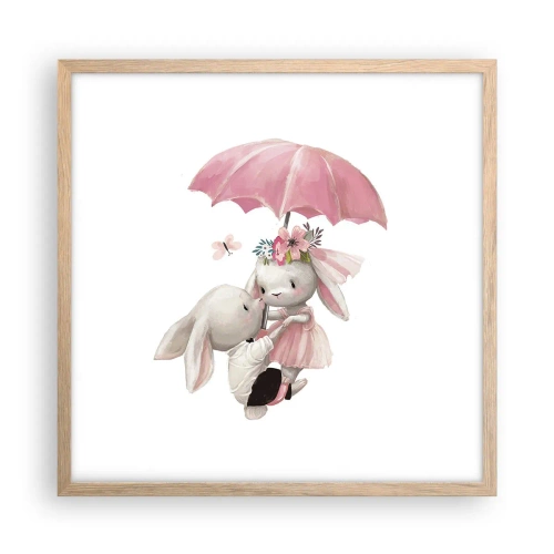 Affiche dans un chêne clair - Poster - C'est ça l'amour - 50x50 cm