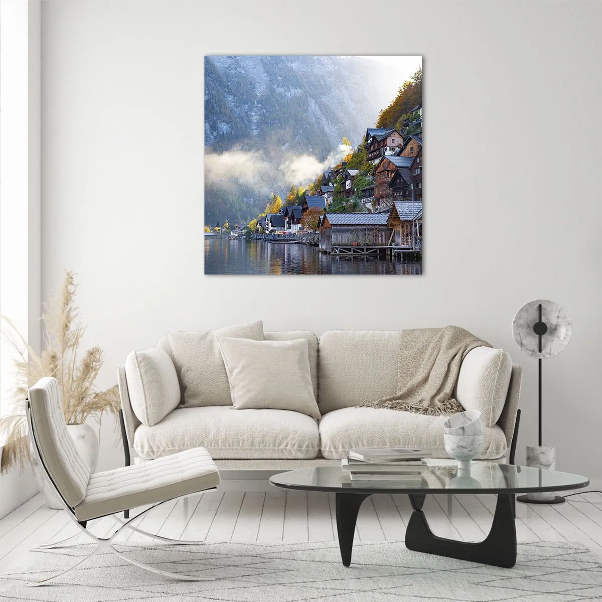 Impression sur verre - Image sur verre - Ambiance alpine - 70x70 cm