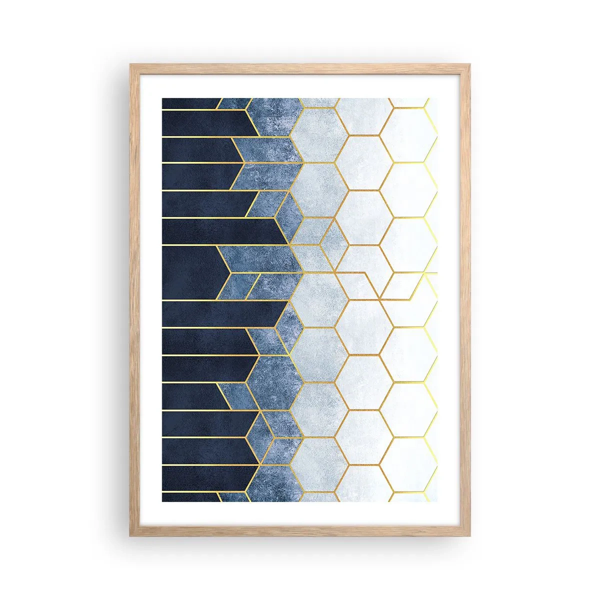 Affiche dans un chêne clair - Poster - Composition en rythme syncopé - 50x70 cm