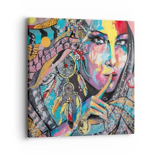 Impression sur toile - Image sur toile - Taisez-vous jusqu'à ce que vous compreniez - 40x40 cm