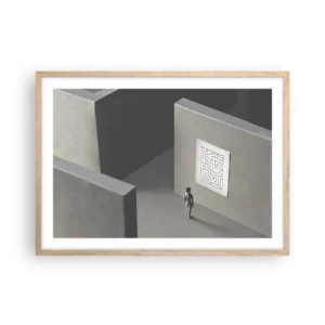 Affiche dans un chêne clair - Poster - Mais où suis-je? - 70x50 cm