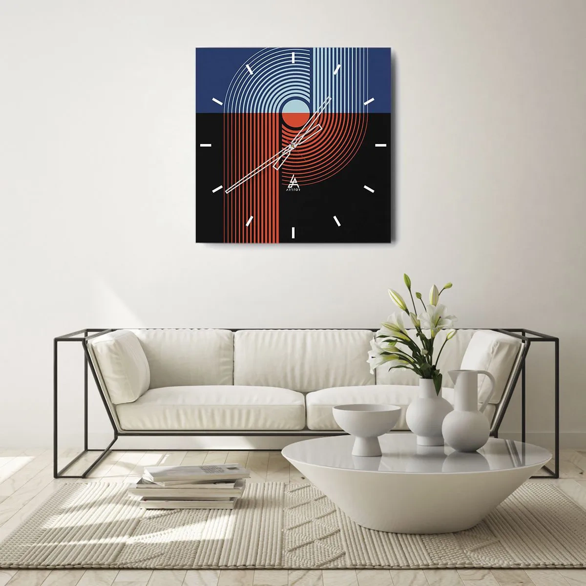 Horloge murale - Pendule murale - Dans une étreinte géométrique - 30x30 cm