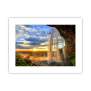 Affiche - Poster - Le monde derrière un voile de gouttes - 40x30 cm