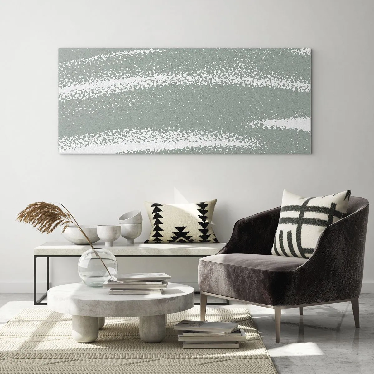 Impression sur verre - Image sur verre - Abstraction dans un climat hivernal - 100x40 cm