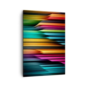 Impression sur toile - Image sur toile - Les lignes verticales colorées créent une abstraction dynamique. - 50x70cm - Un organe de lumière - Décoration murale moderne pour le salon et la chambre ARTTOR