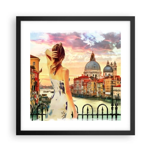 Affiche dans un cadre noir - Poster - Pour une aventure c'est uniquement dans ... - 40x40 cm