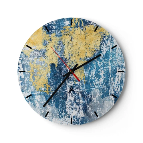 Horloge murale - Pendule murale - Abstraction du temps - 40x40 cm