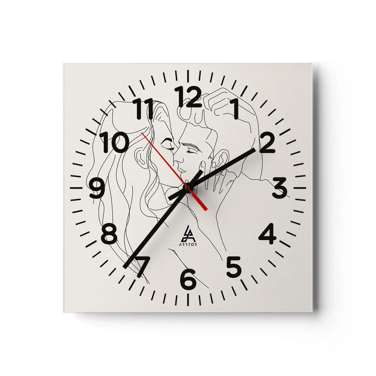 Horloge murale - Pendule murale - Enlacé de sentiment - 40x40 cm