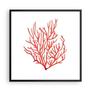 Affiche dans un cadre noir - Poster - Filigrane de corail - 60x60 cm