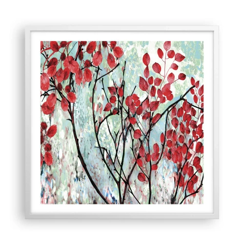 Affiche dans un cadre blanc - Poster - Arbre en écarlate - 60x60 cm