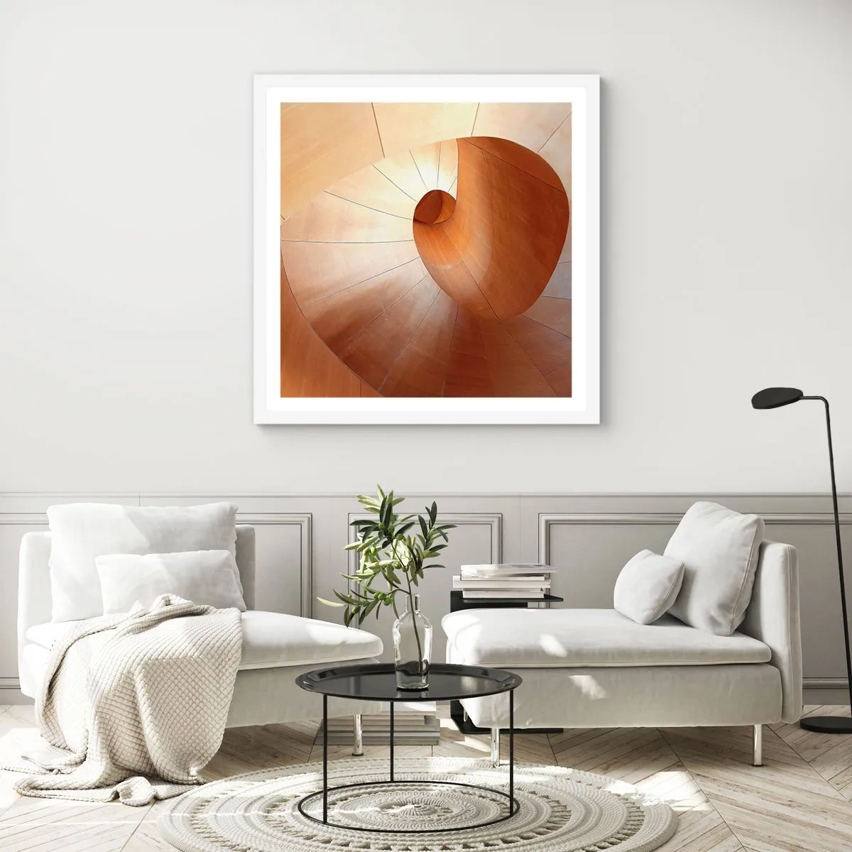 Affiche dans un cadre blanc - Poster - Serpentin architectural - 30x30 cm