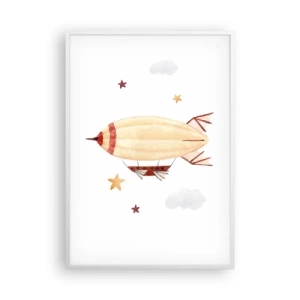 Affiche dans un cadre blanc - Poster - Dirigeable - 70x100 cm