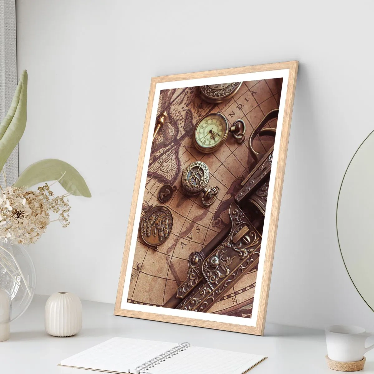 Affiche dans un chêne clair - Poster - L'aventure appelle - 50x70 cm