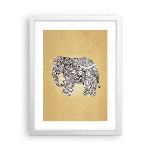 Affiche dans un cadre blanc - Poster - L'éléphant s'est apprêté - 30x40 cm