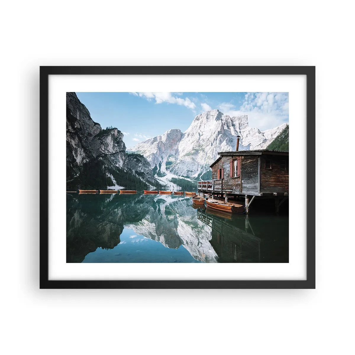 Affiche dans un cadre noir - Poster - Un matin cristallin en montagne - 50x40 cm