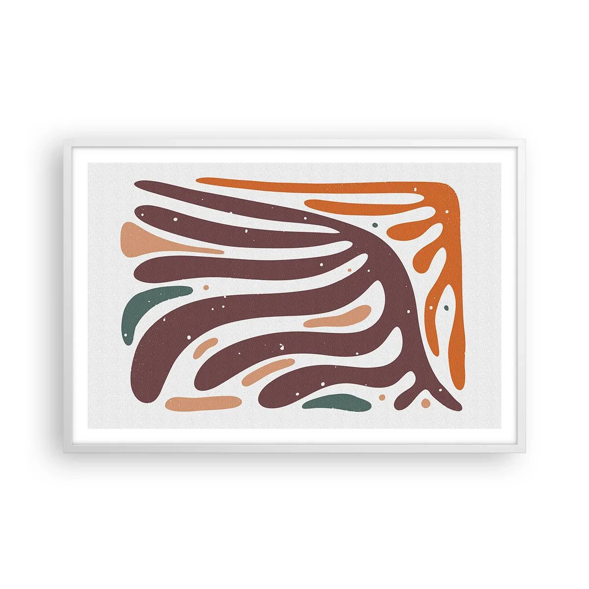 Affiche dans un cadre blanc - Poster - Composition organique rayonnante - 91x61 cm