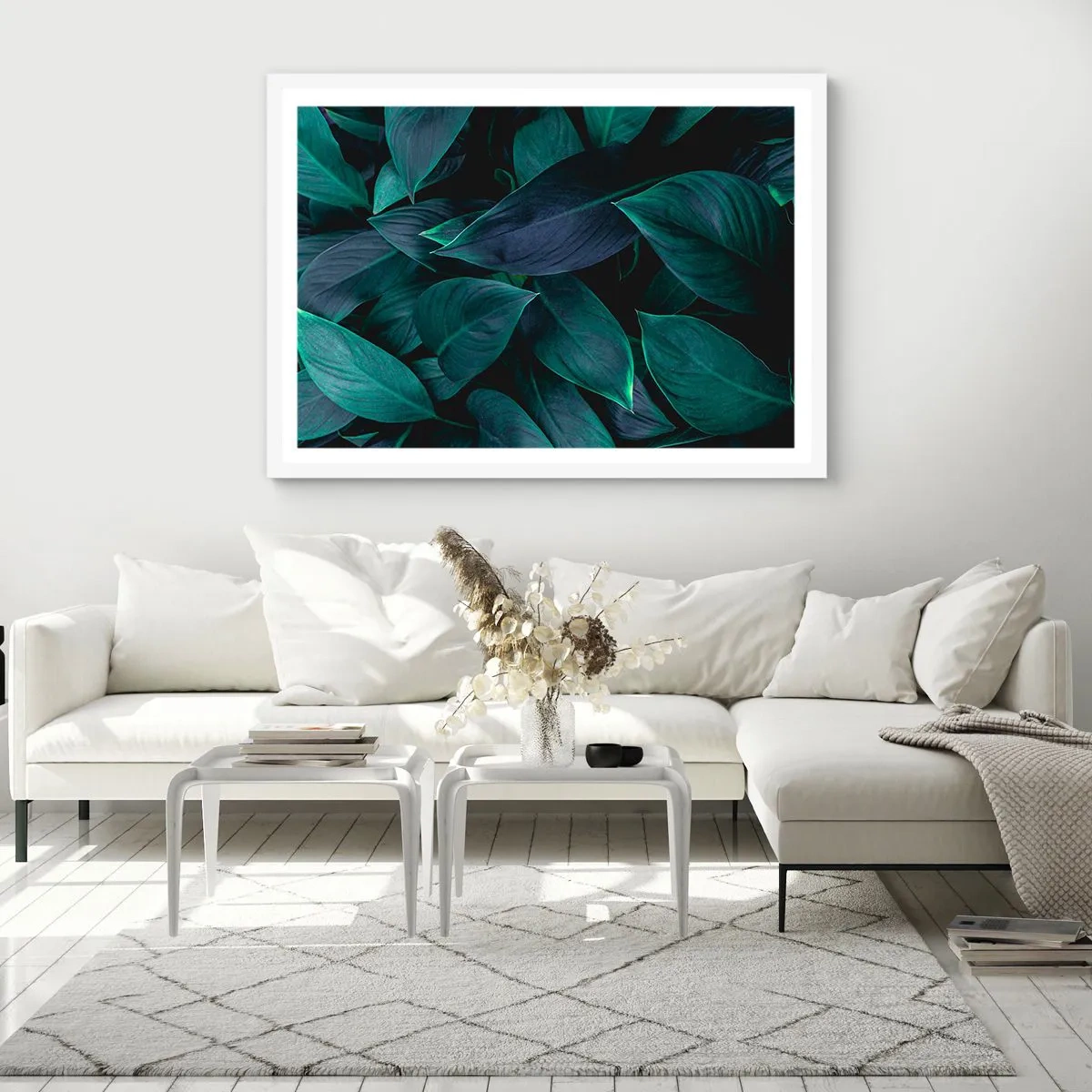 Affiche dans un cadre blanc - Poster - le vert lui-même - 70x50 cm