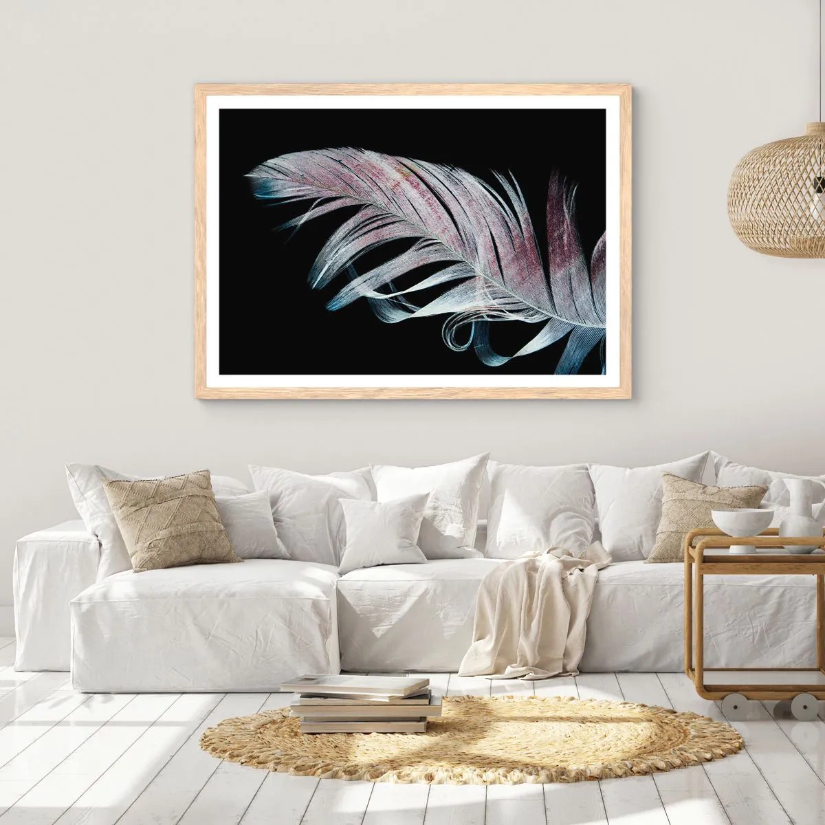 Affiche dans un chêne clair - Poster - Pensez au toucher - 100x70 cm